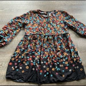 Large Zara Trafaluc Floral Long-Sleeve Top